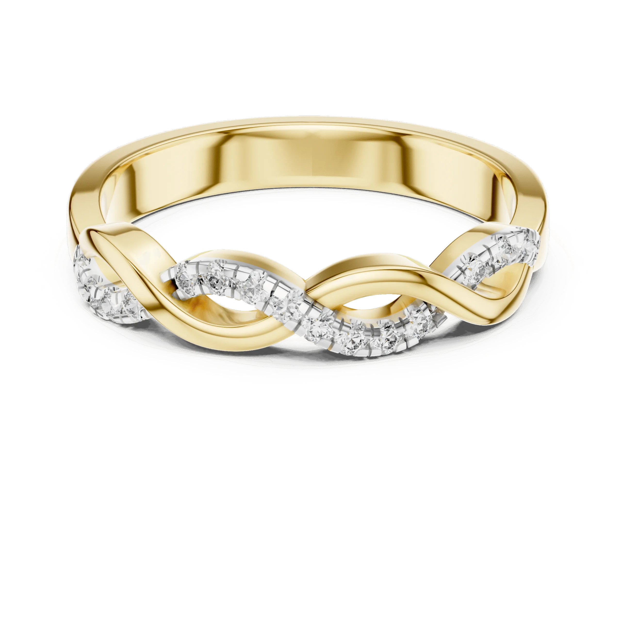 Luxury Sterling Silver 925 Diamond Twist Ladies Ring