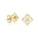 925 Sterling Silver Square Diamond Stud Earrings