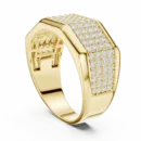 Elegant Multi-Row Diamond Accent Silver 925 Ring