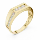 Men’s 925 Silver CZ Band Ring | Sterling Silver, Gold & Rose Gold Plated | Designer Rectangular Stone Ring