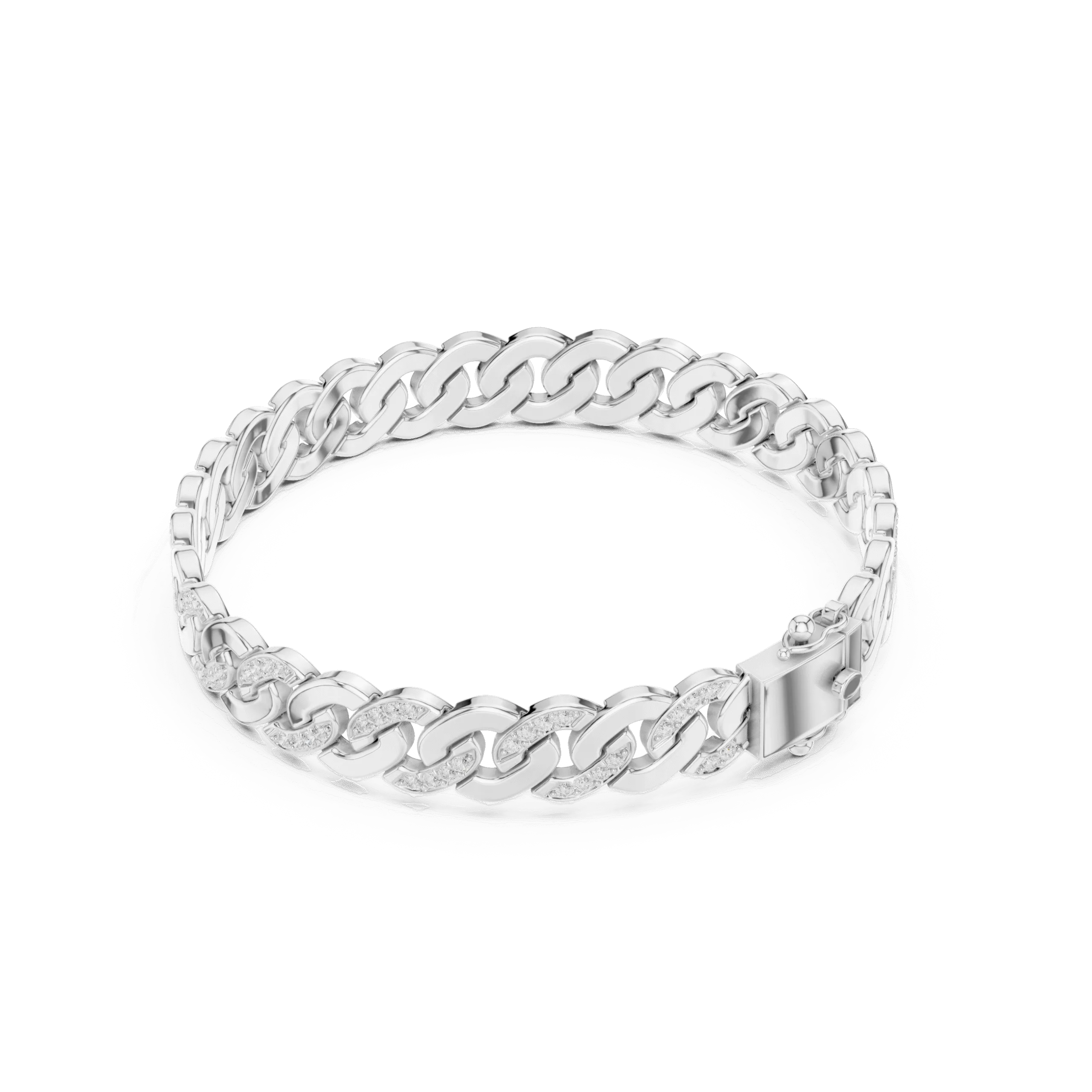 Bold Men’s Silver 925 Chain Bracelet with Diamond-Look Detailing | Premium Heavy Luxury Design - Image 4