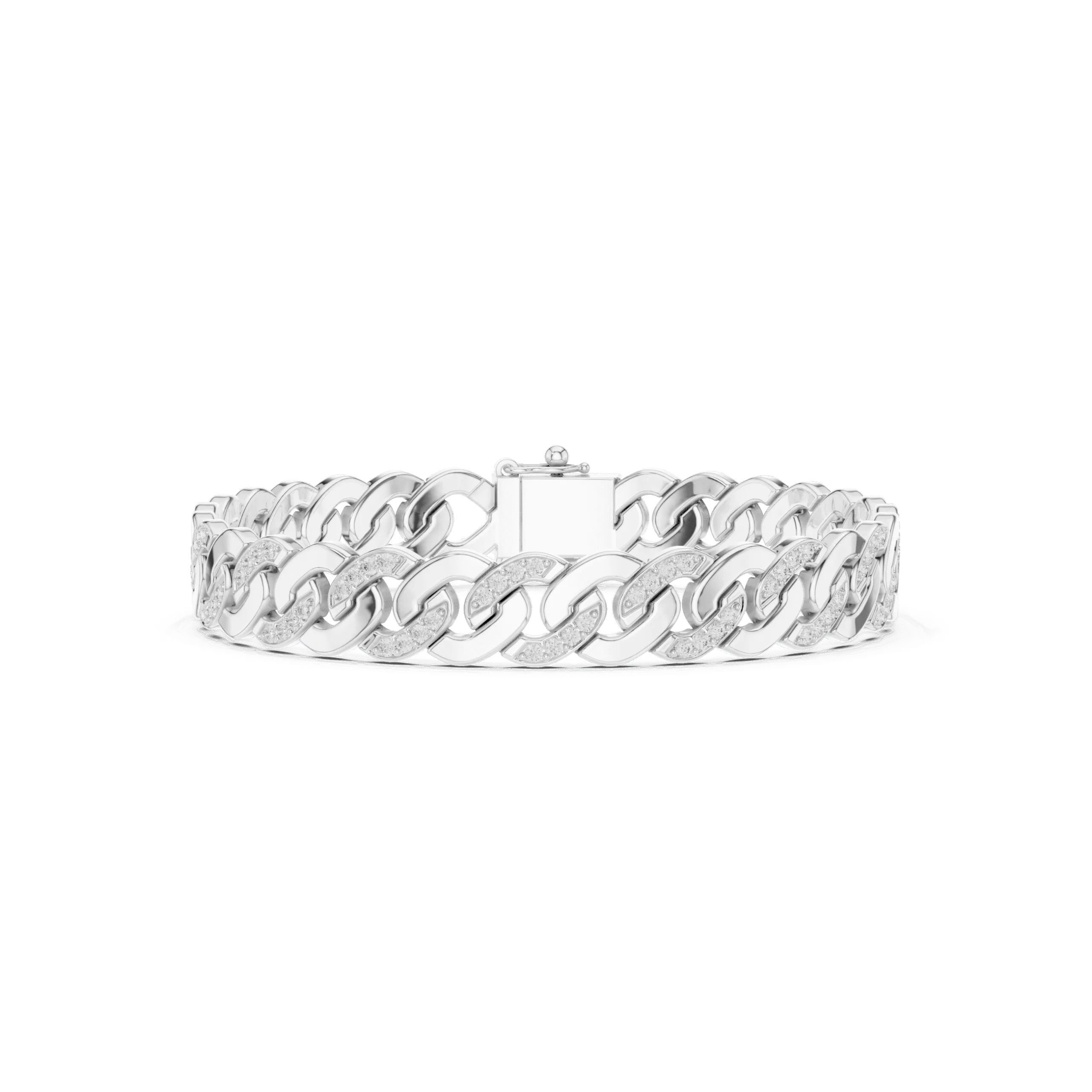 Bold Men’s Silver 925 Chain Bracelet with Diamond-Look Detailing | Premium Heavy Luxury Design - Image 5