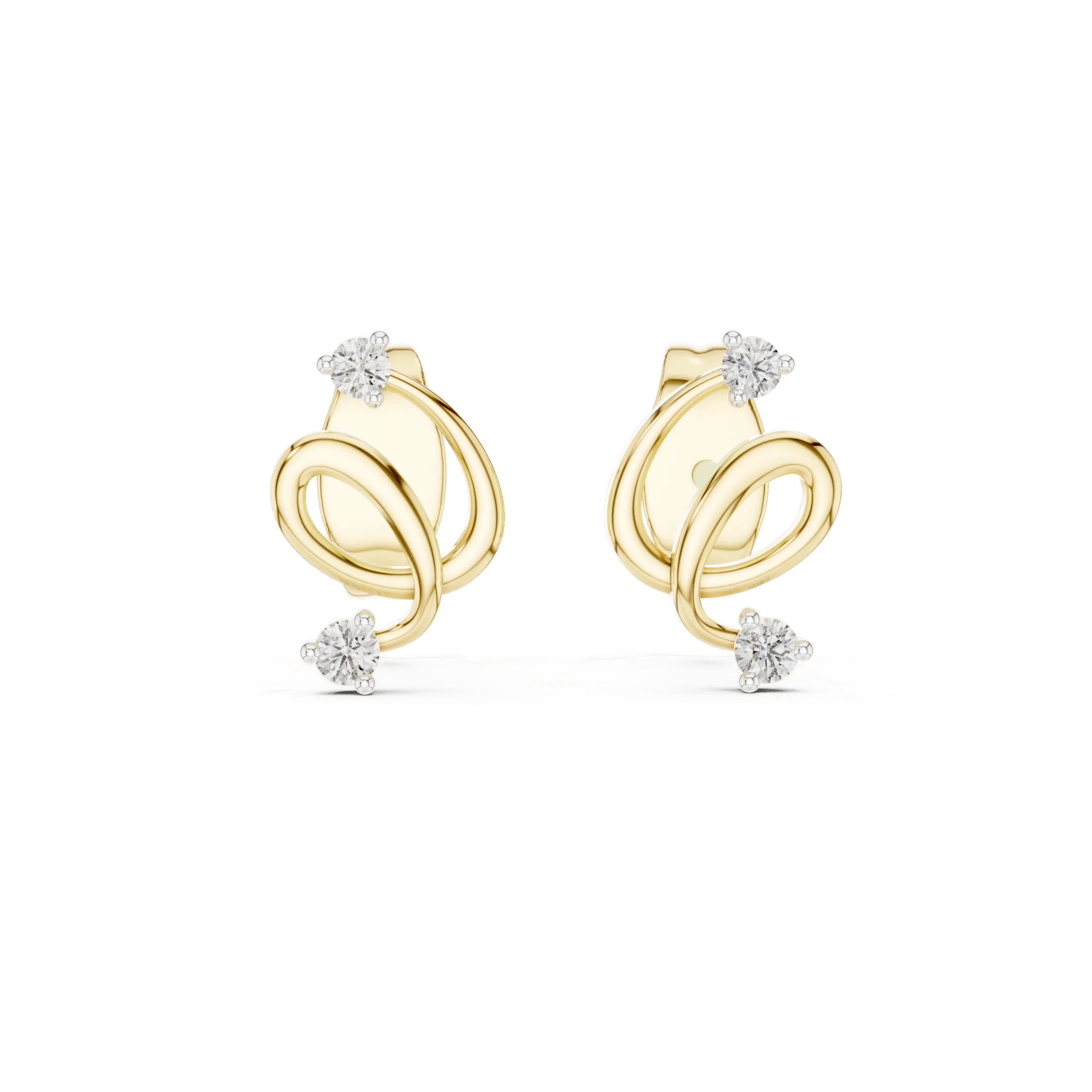 925 Silver Twin Stone Stud Earrings for Women