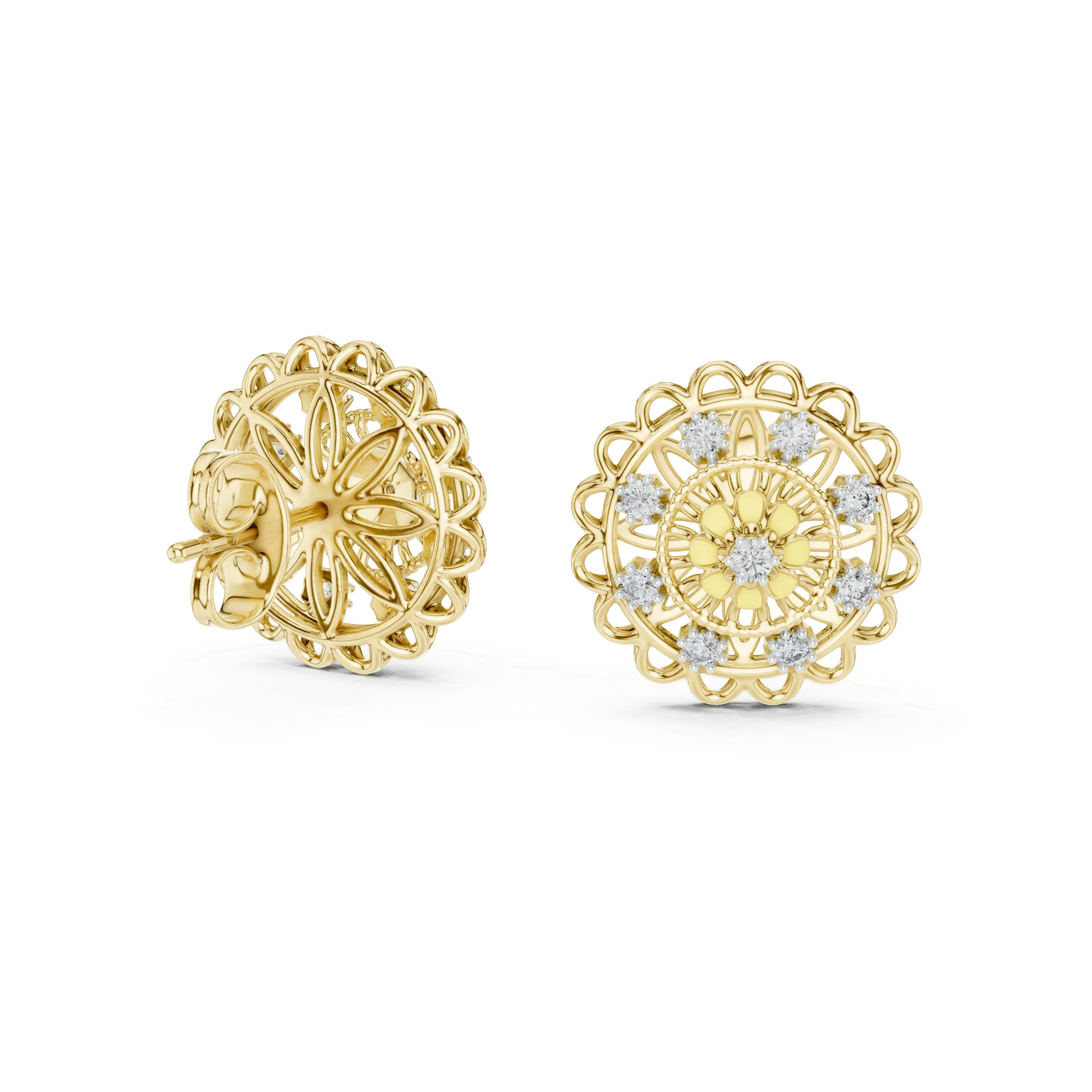 Floral Cluster 925 Silver Stud Earrings for Women