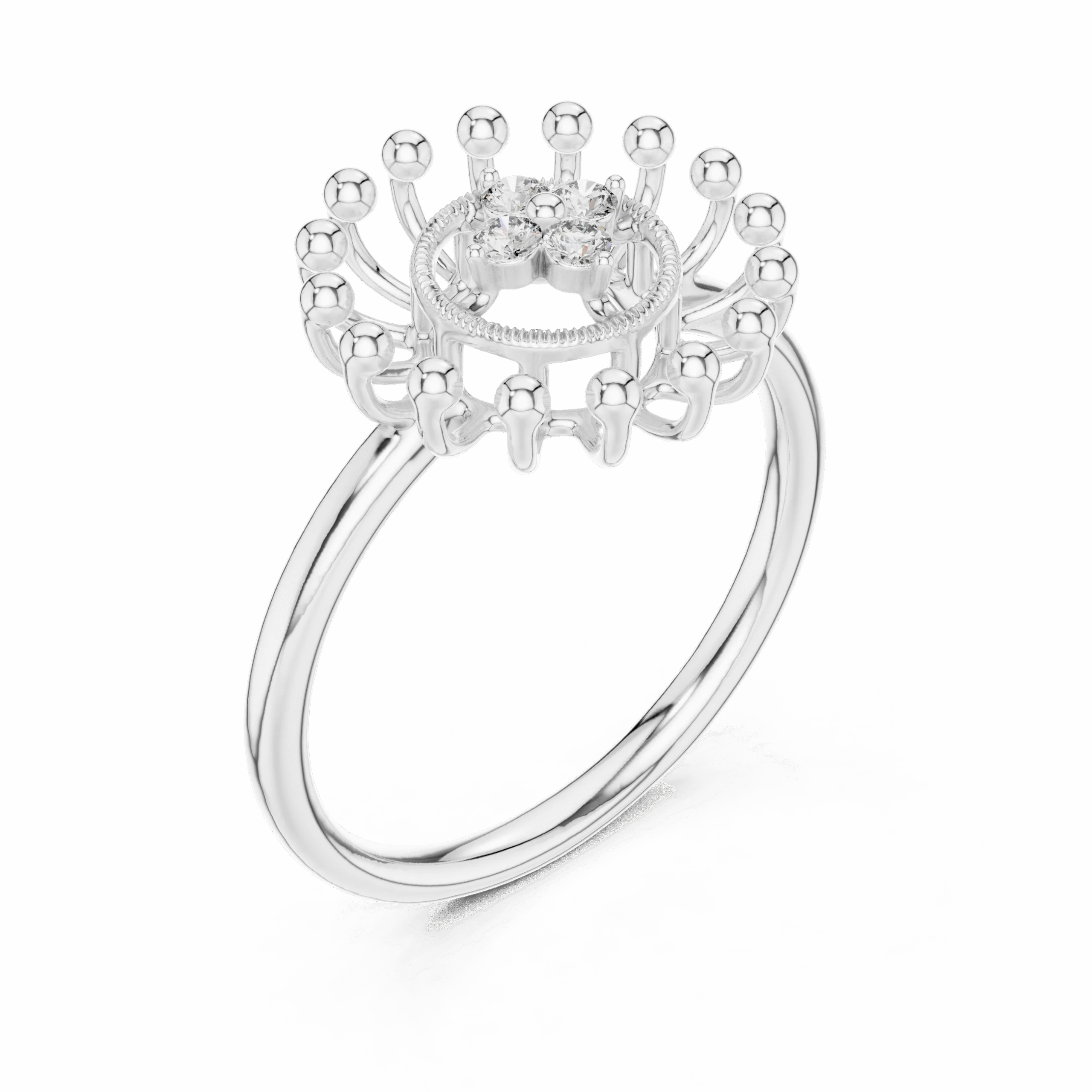 Elegant Four-Stone Collet Setting Ladies Ring – 925 Silver - Image 6