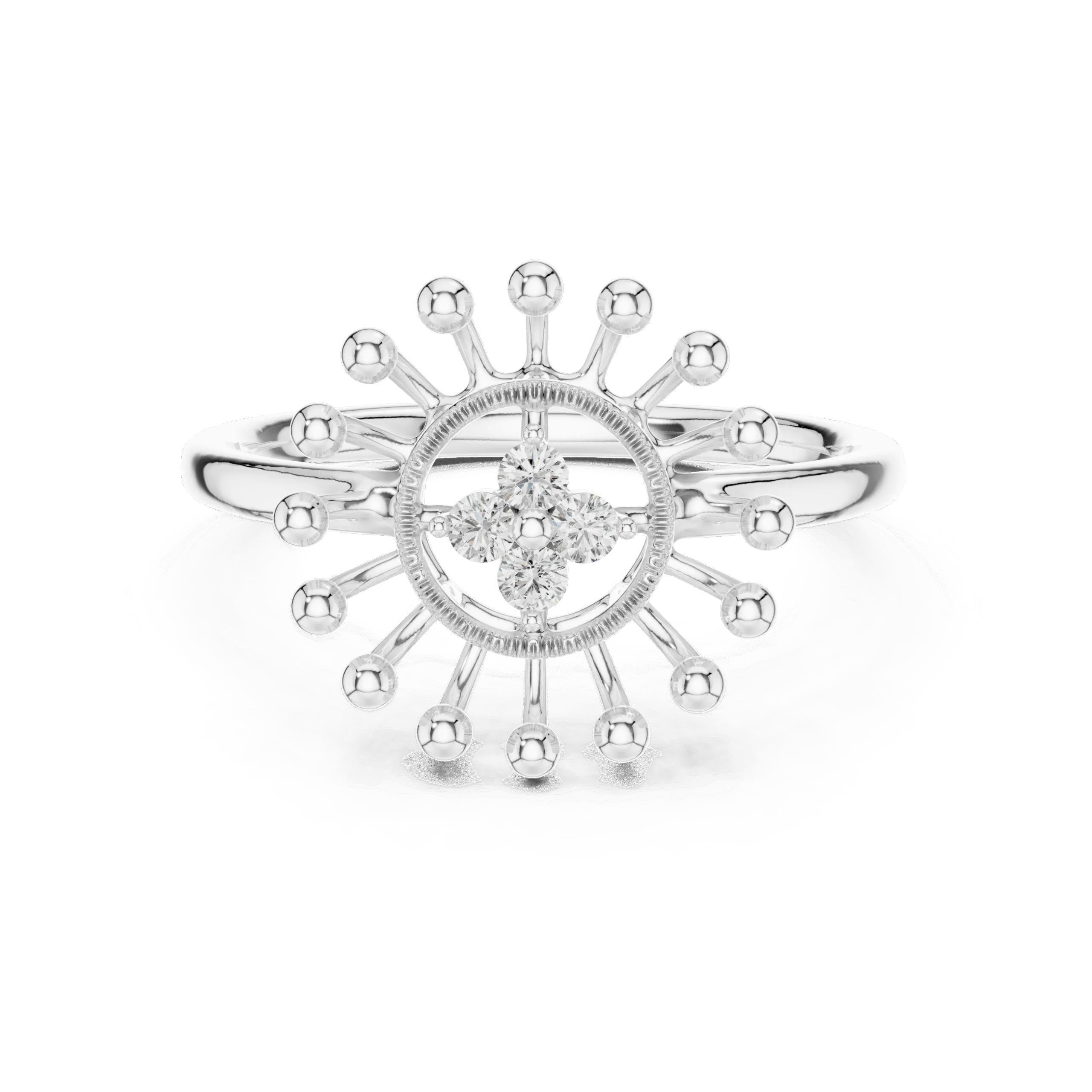 Elegant Four-Stone Collet Setting Ladies Ring – 925 Silver - Image 5