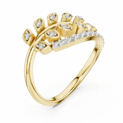 Women’s Silver 925 Ring | Elegant Leaf Cluster Design