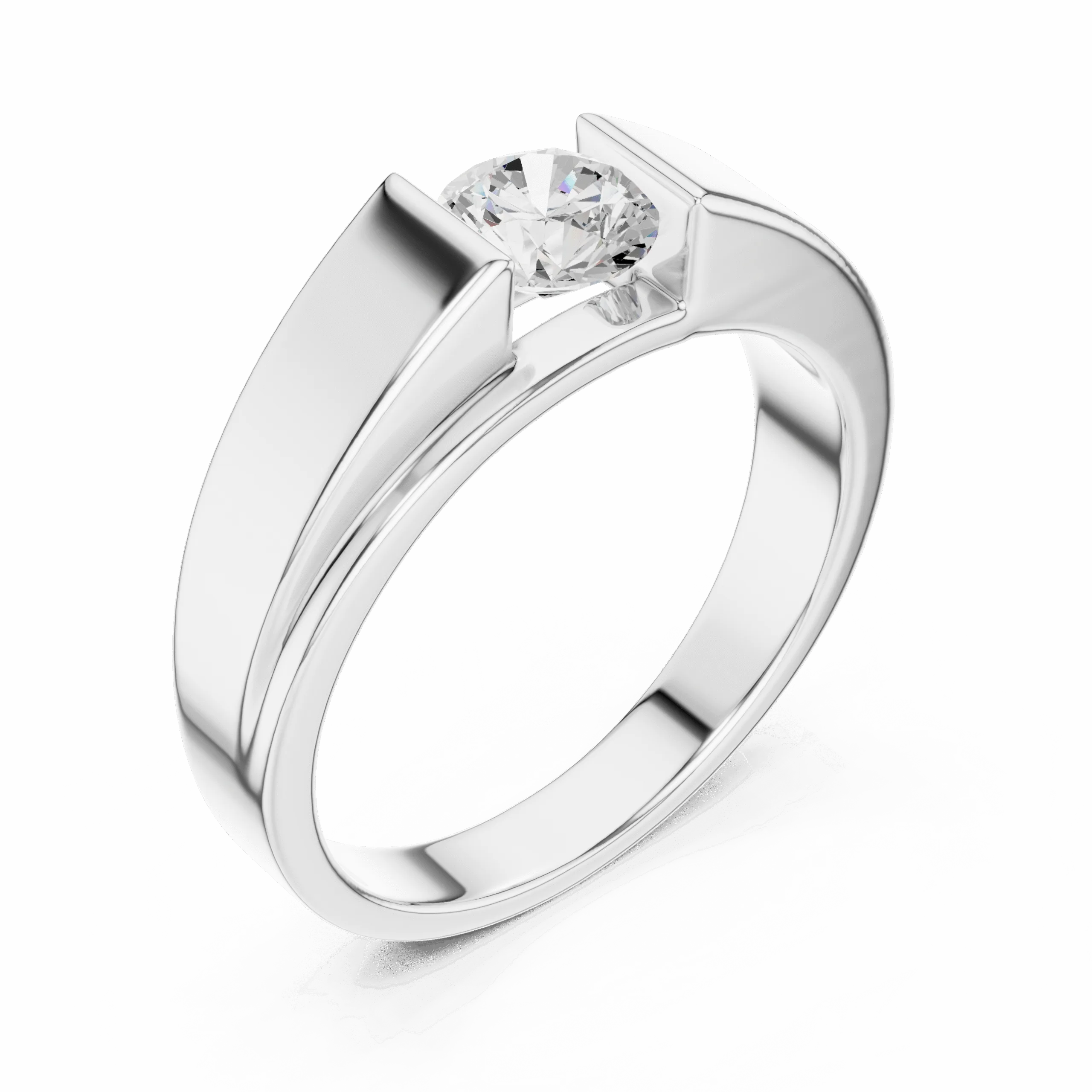 Men’s Solitaire 925 Silver Ring | Elegant Sterling Silver Ring with Round Stone - Image 4