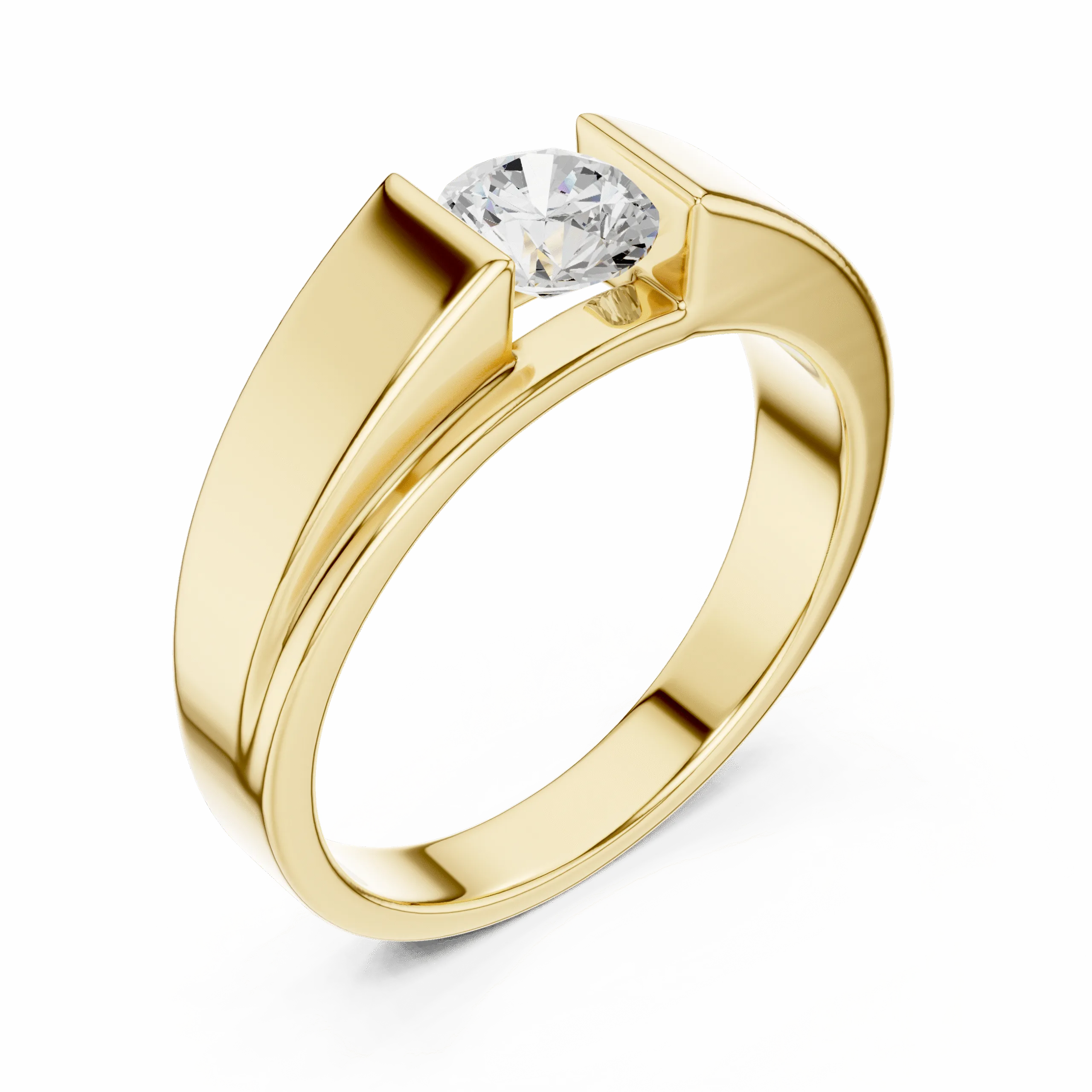 Men’s Solitaire 925 Silver Ring | Elegant Sterling Silver Ring with Round Stone - Image 2