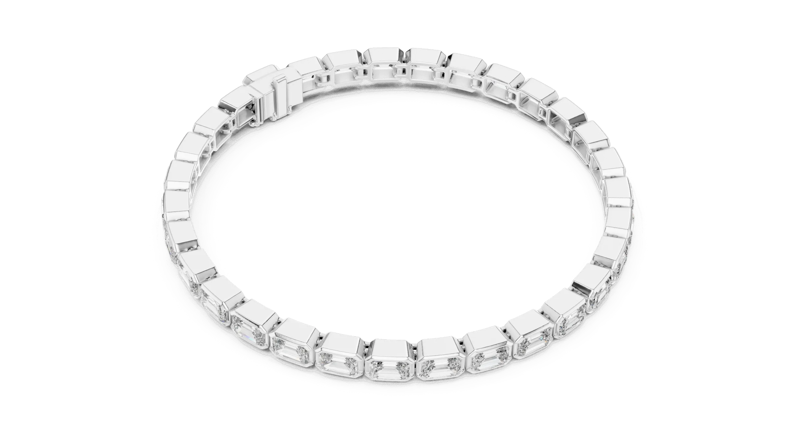 Elegant 925 Silver Emerald Cut Bracelet for Women | Handmade Designer Chain - Image 6