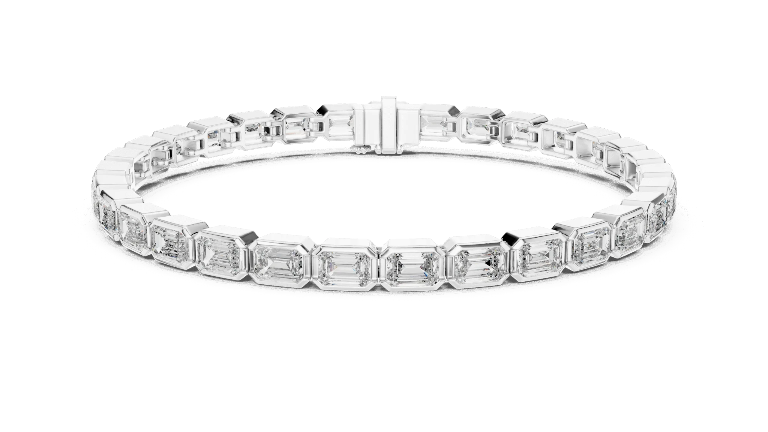 Elegant 925 Silver Emerald Cut Bracelet for Women | Handmade Designer Chain - Image 5
