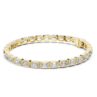 Elegant 925 Silver Emerald Cut Bracelet for Women | Handmade Designer Chain