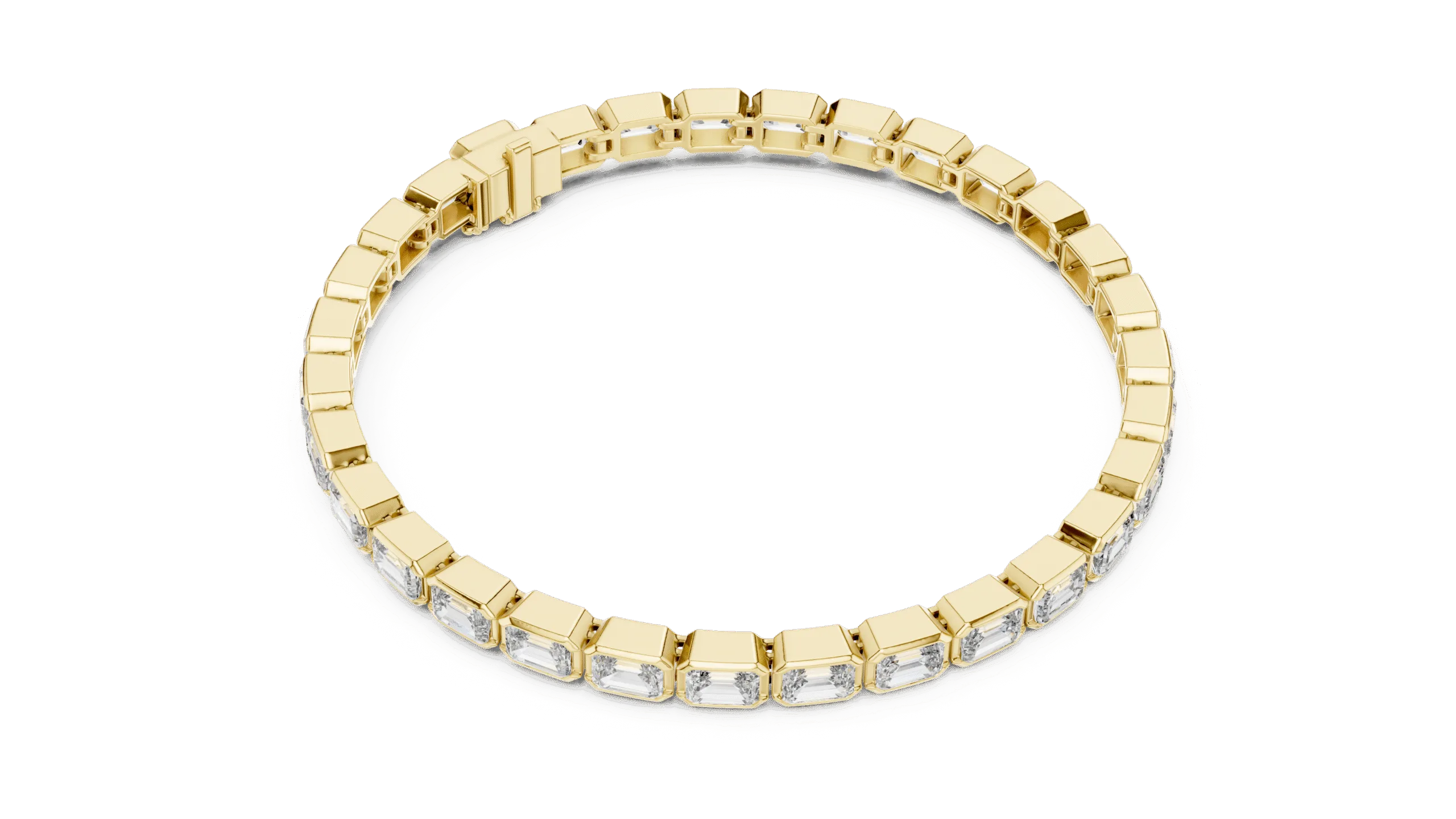 Elegant 925 Silver Emerald Cut Bracelet for Women | Handmade Designer Chain - Image 3