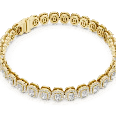 Classic 925 Silver Radiant Cut Bracelet for Women |Elegant Designer Chain