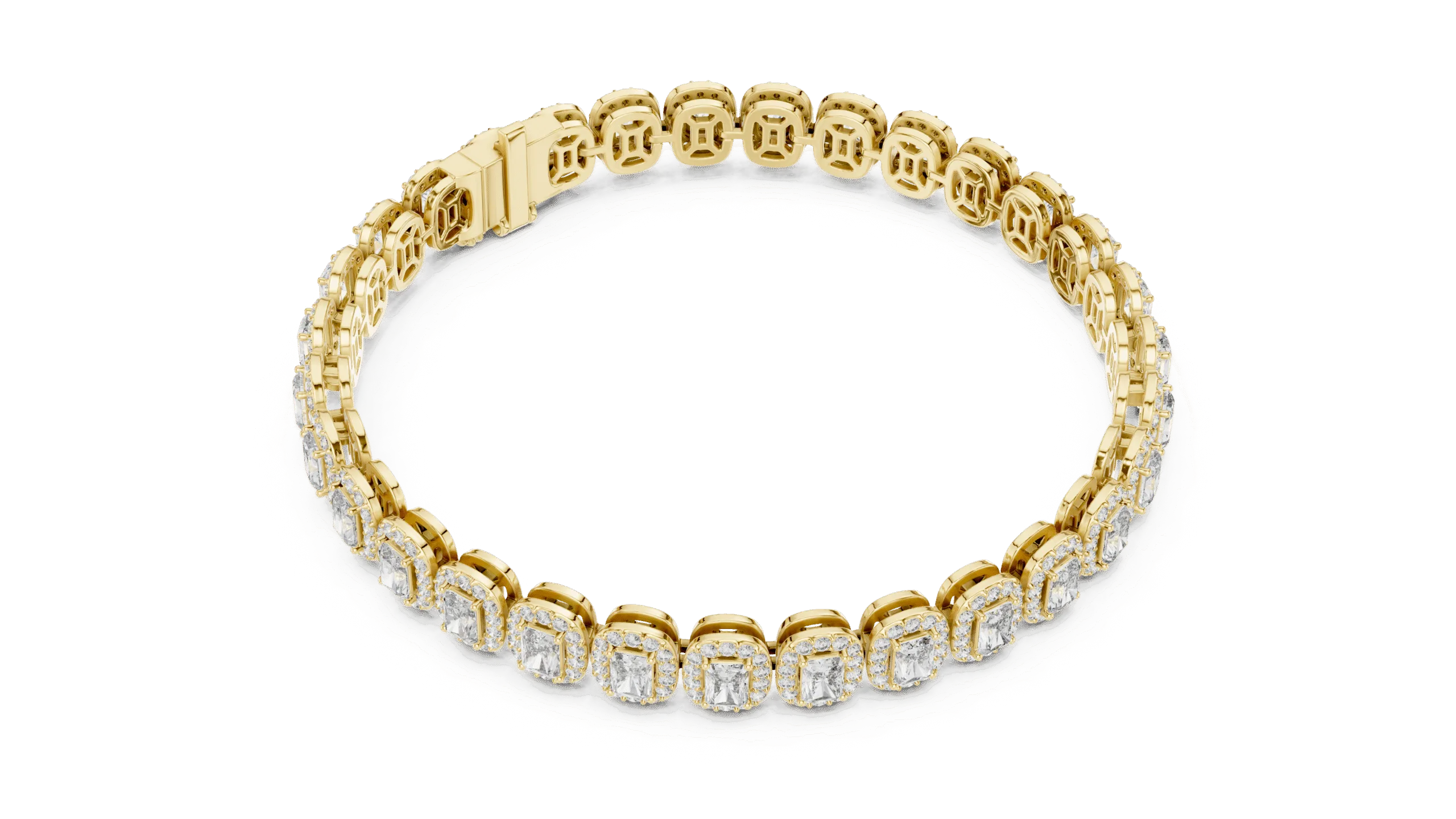 Classic 925 Silver Radiant Cut Bracelet for Women |Elegant Designer Chain