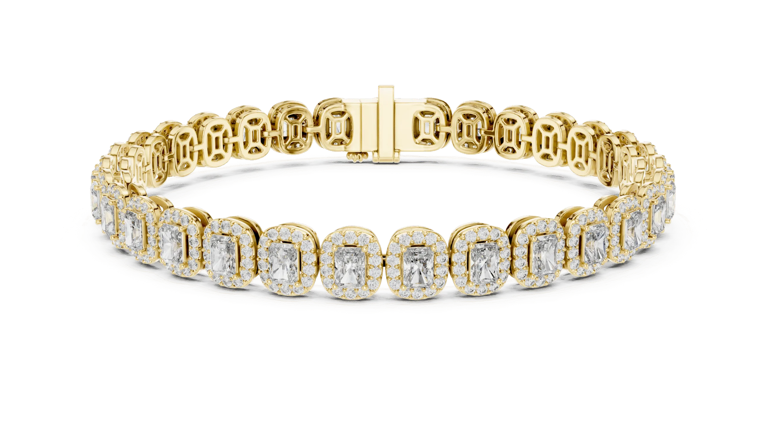 Classic 925 Silver Radiant Cut Bracelet for Women |Elegant Designer Chain - Image 2