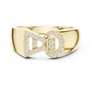 Triangular Cluster Diamond Band Ring - 925 Silver