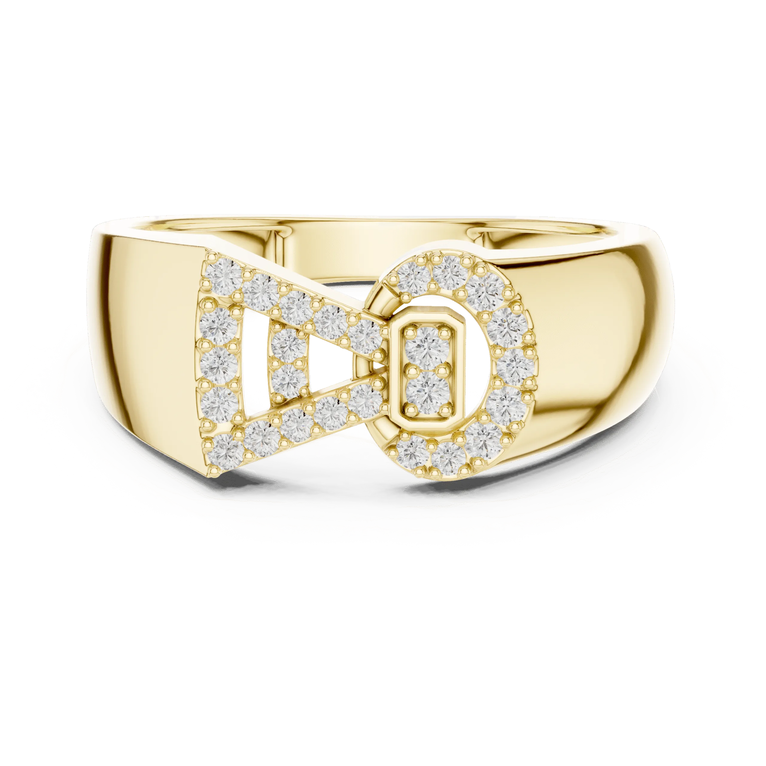 Triangular Cluster Diamond Band Ring - 925 Silver