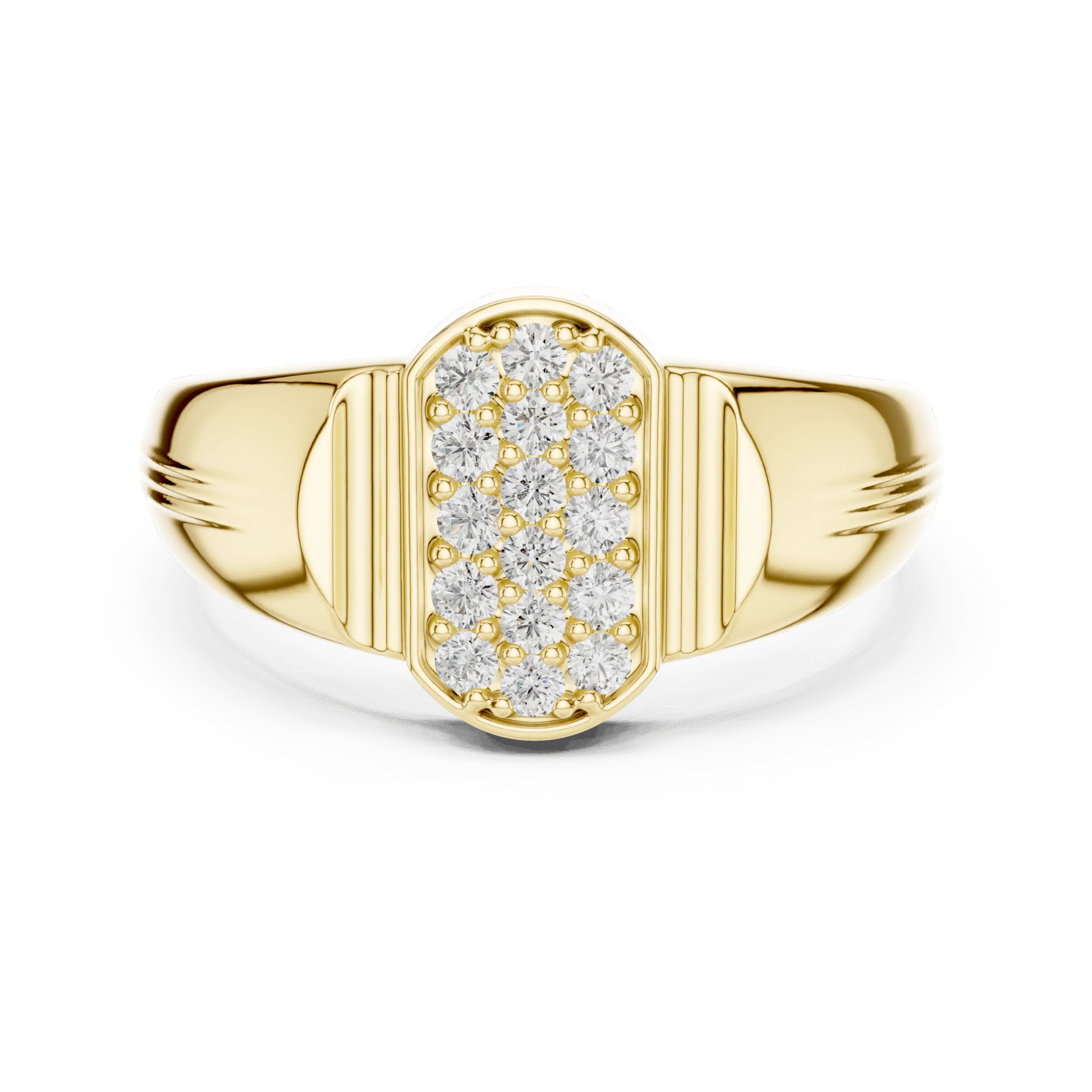 Classic Pave Diamond LEDS Ring - Cushion Cut Style