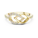 Sparkle LEDS Diamond Ring - Sterling Silver V-Shape Band