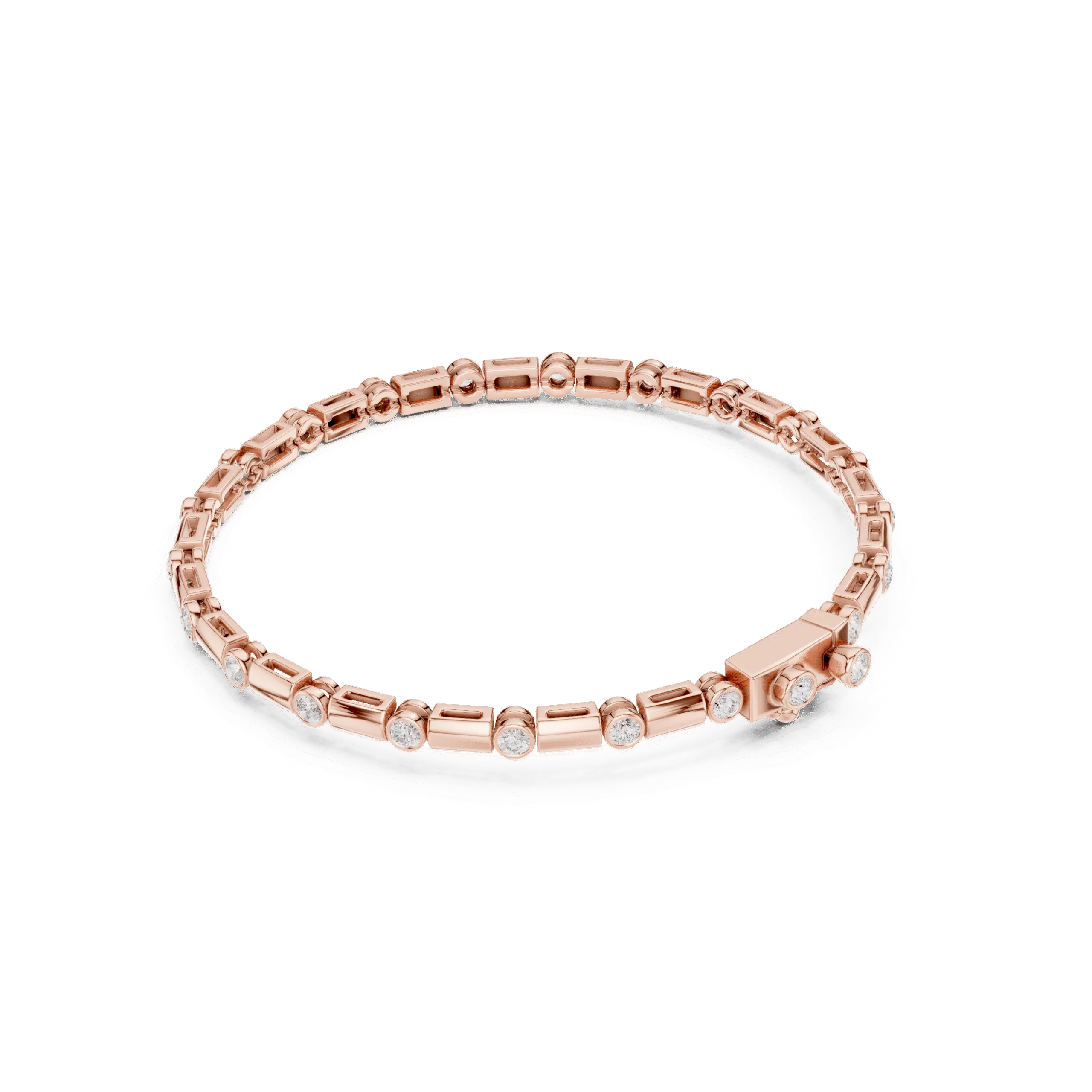 925 Sterling Silver Men’s Bracelet with Round Stone Accents - Image 3