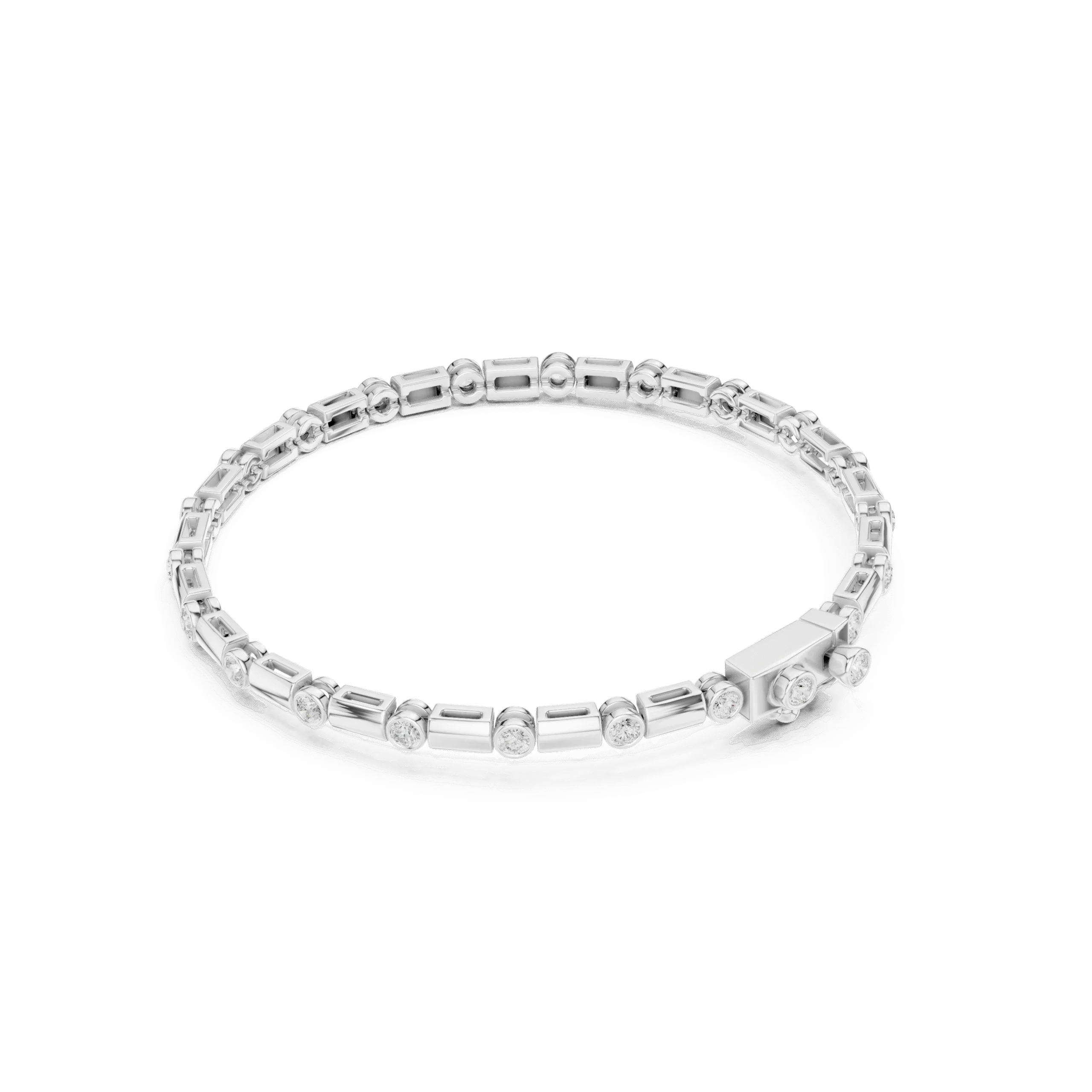 925 Sterling Silver Men’s Bracelet with Round Stone Accents - Image 9