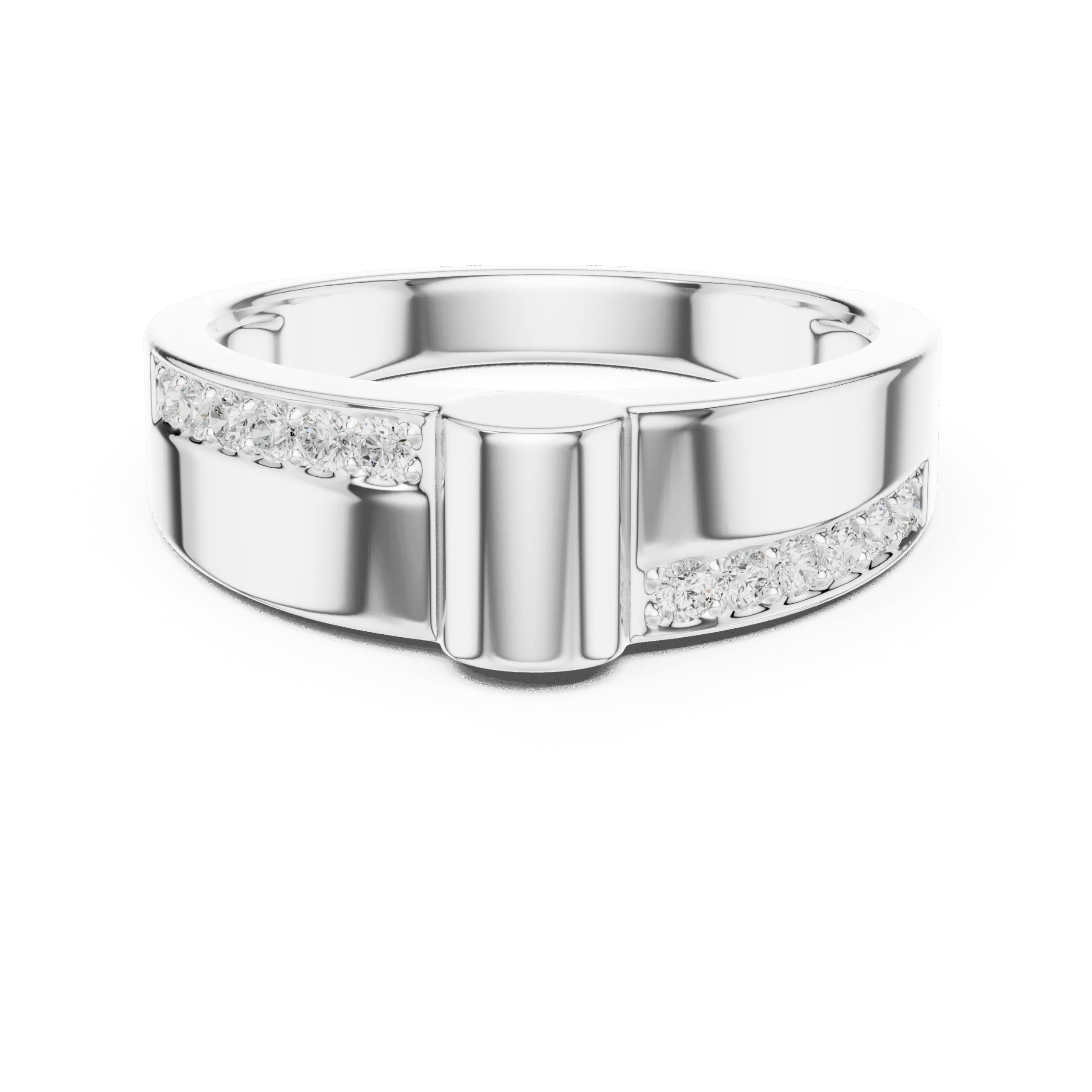 925 Sterling Silver Men’s Diamond Accent Ring | Handcrafted Stylish Silver Ring - Image 5