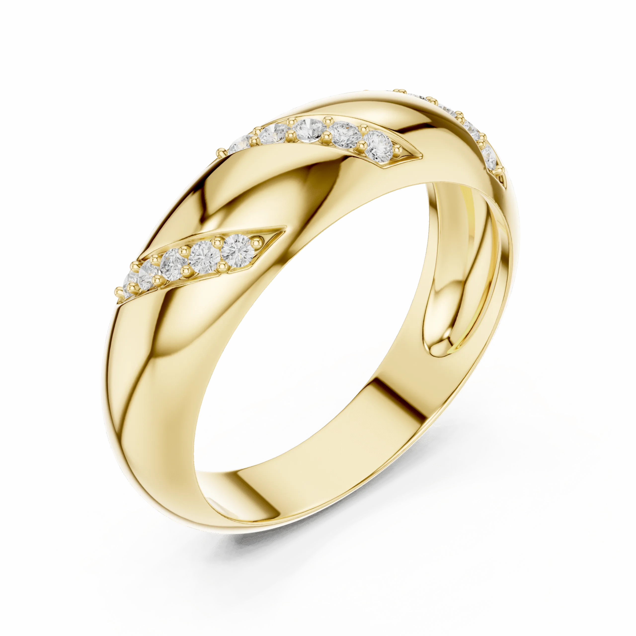 Sterling Silver Men’s Ring with Pave Diamond