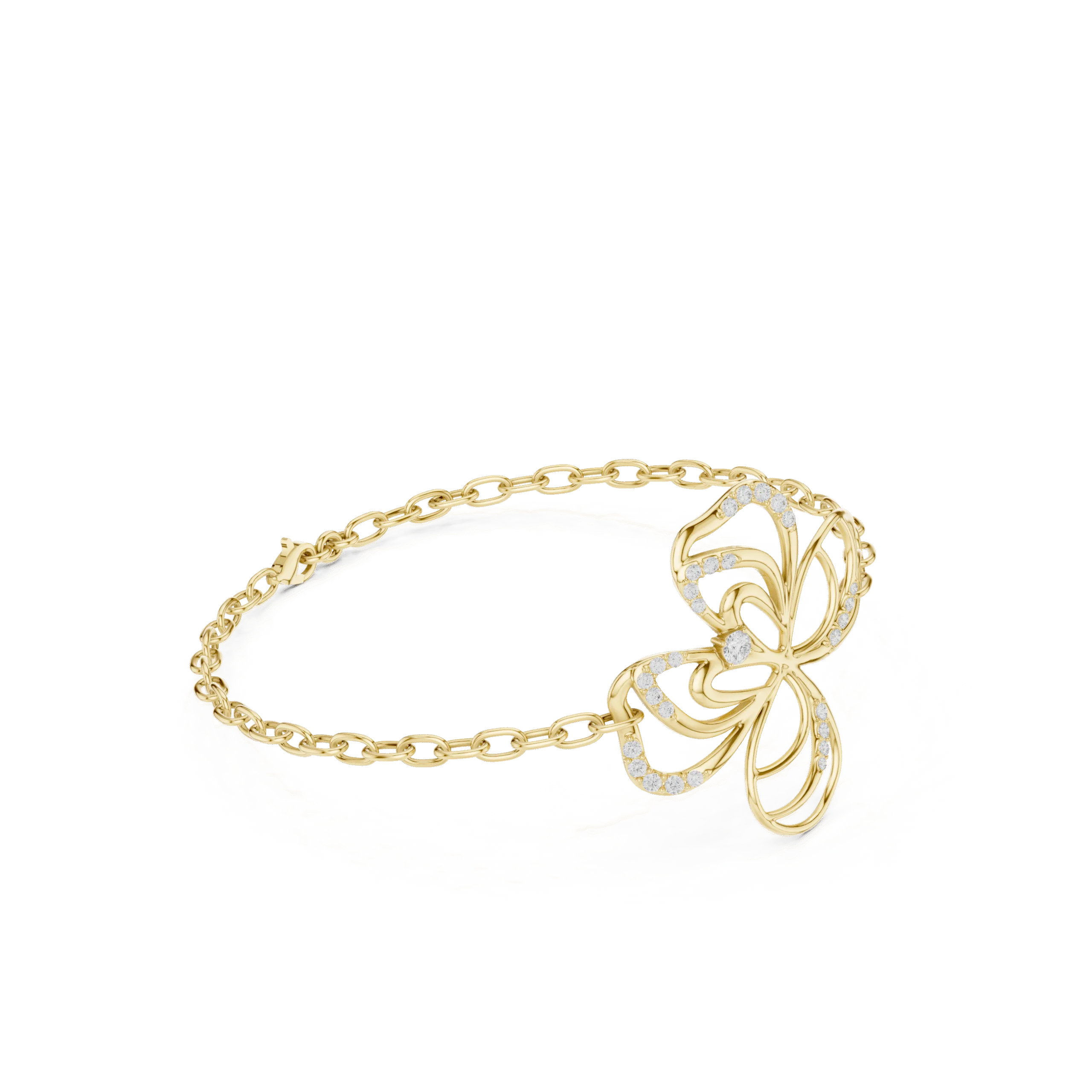 925 Silver Floral Petal CZ Bracelet for Women