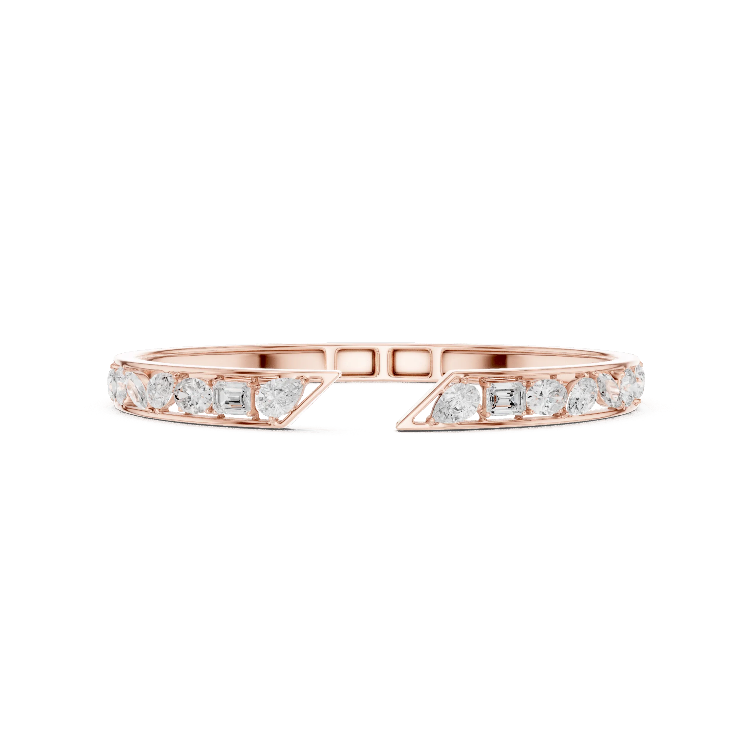 Multi-Cut Diamond Eternity Bangle - 925 Silver - Image 4
