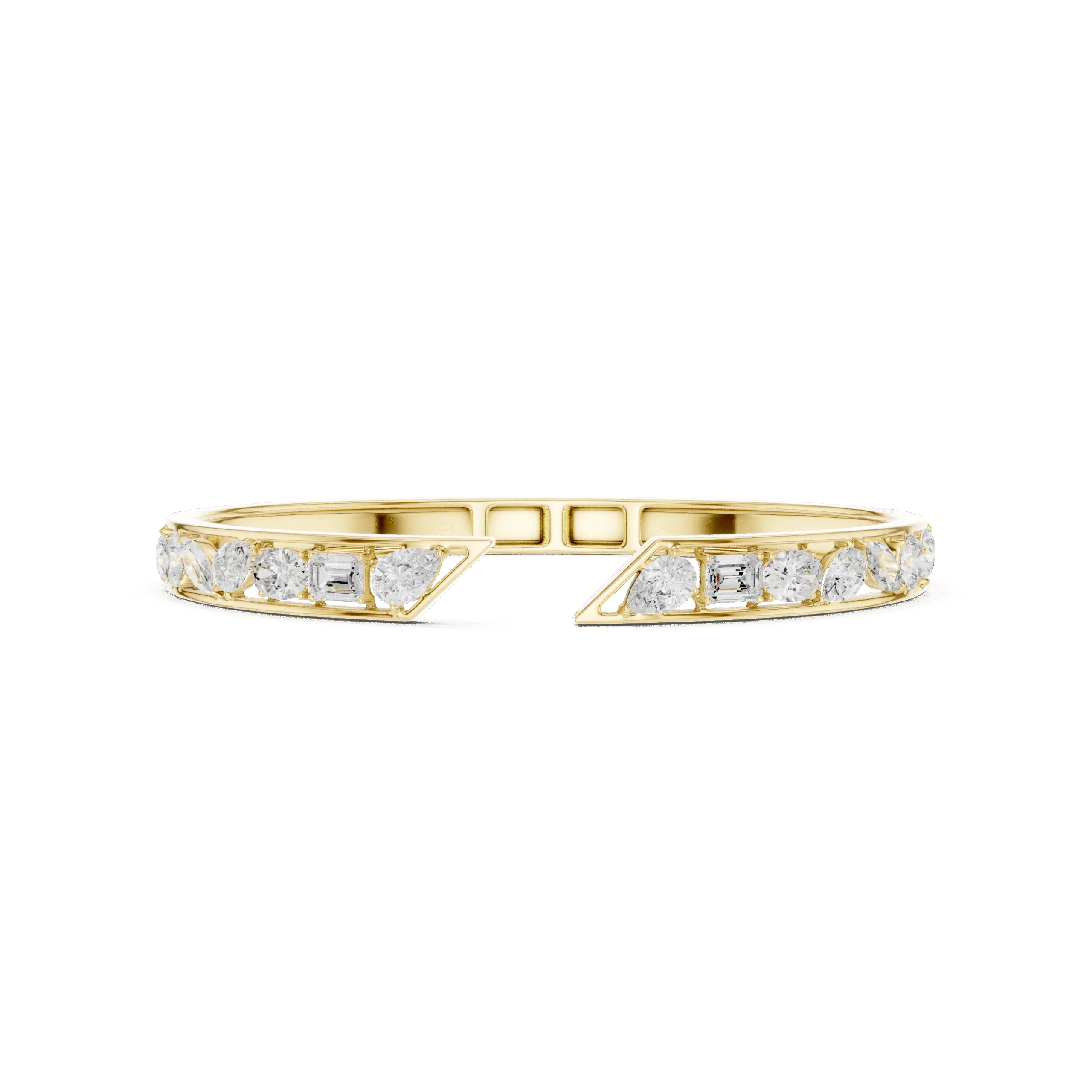 Multi-Cut Diamond Eternity Bangle - 925 Silver - Image 10