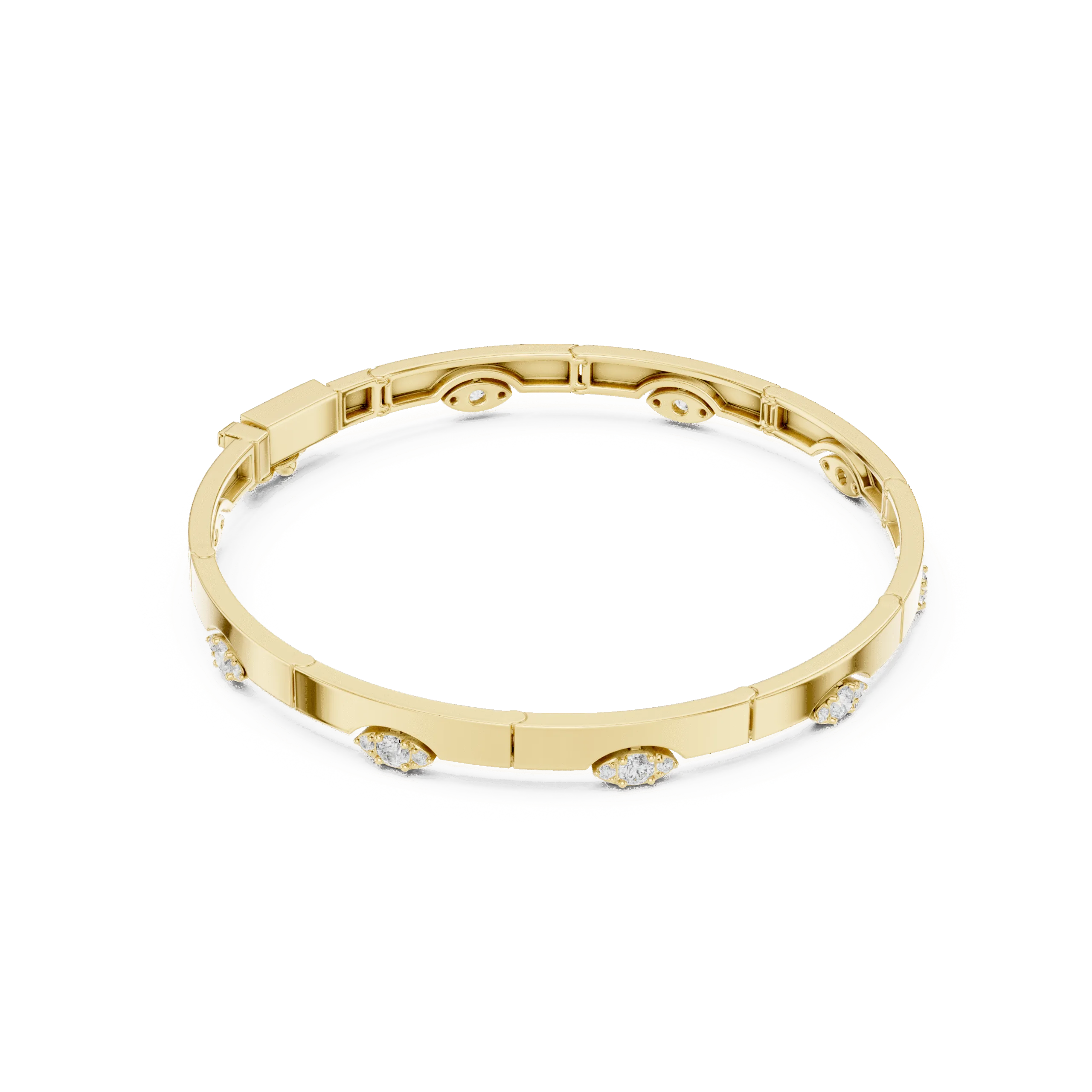 Segmented Pavé Diamond Bracelet - 925 Silver