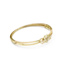 Floral Cluster Diamond Bangle - 925 Silver