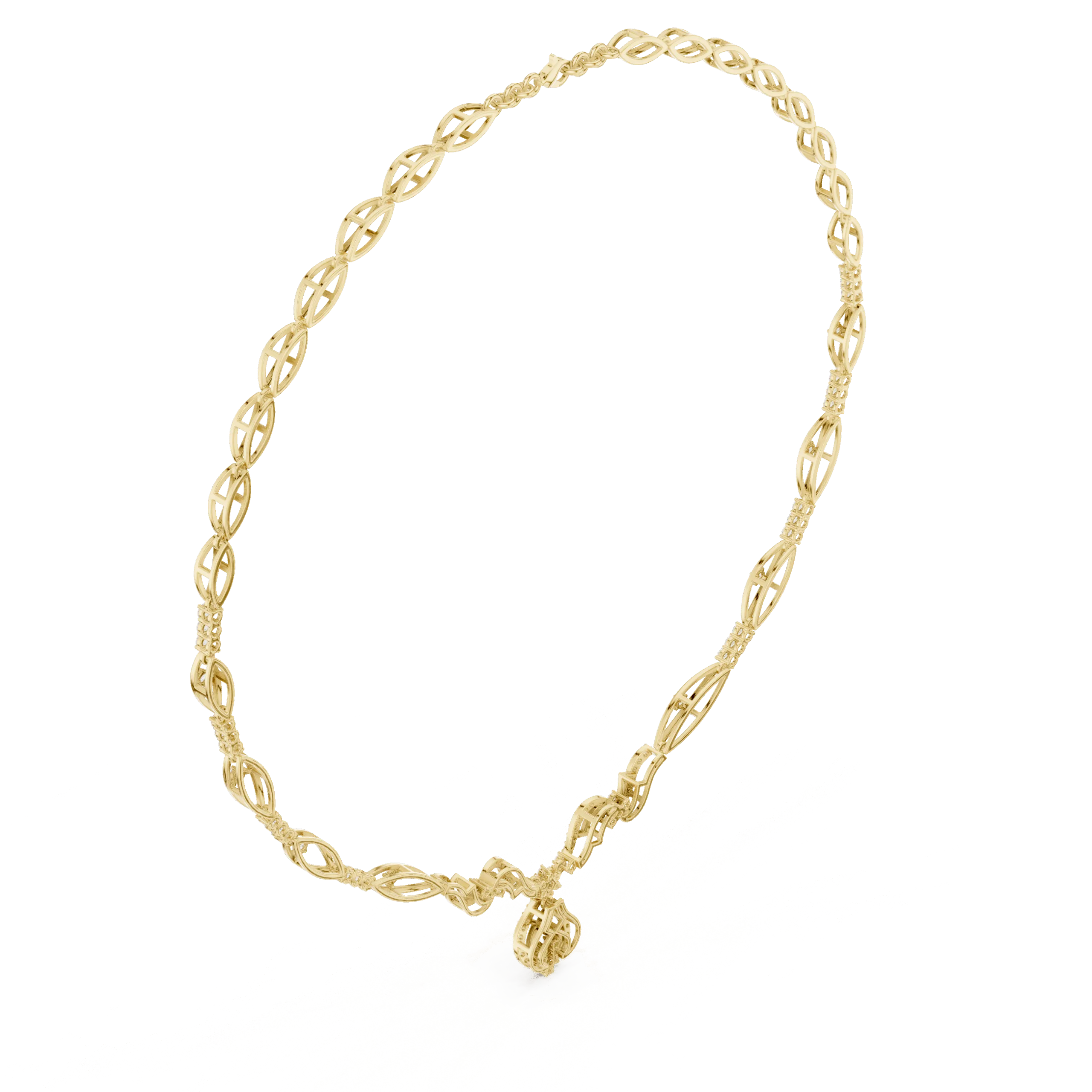 Graceful 925 Sterling Silver Leaf Pattern Necklace for Women | Diamond Look Bridal Jewelry | Handcrafted Lightweight Design