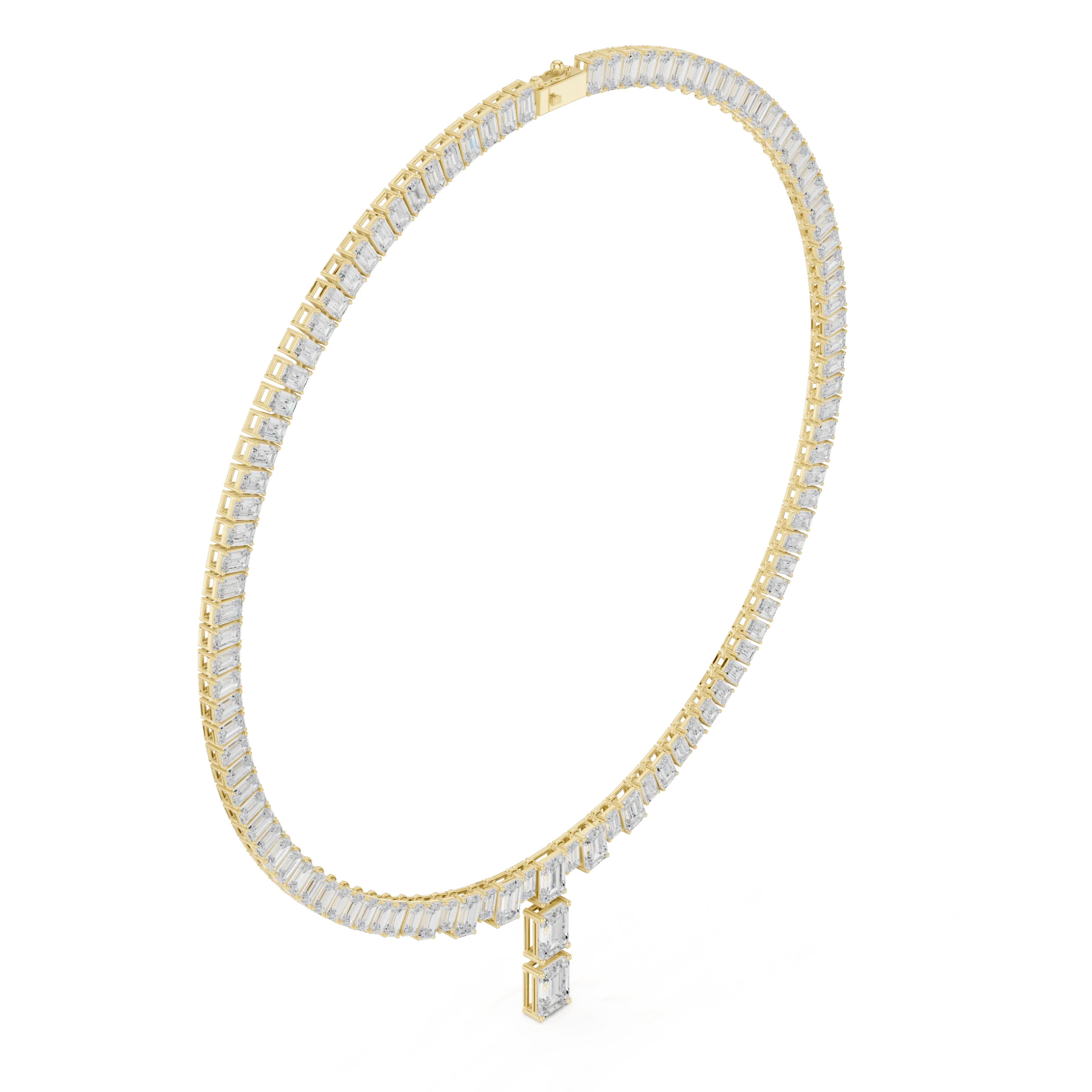 925 Sterling Silver Emerald Necklace | Designer Diamond Look Necklace for Women | Party & Bridal Jewelry